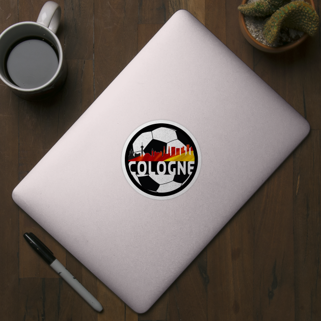 Cologne Germany Euro 2024 football—White text by Rocky Ro Designs